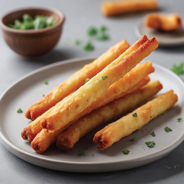 Foto lanche de batata crocante num prato