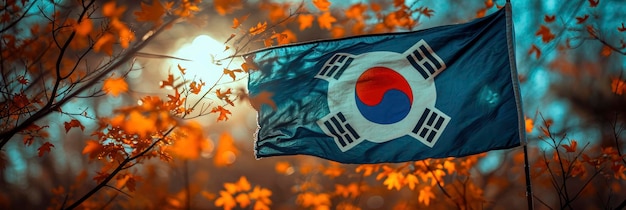 Landesflagge Korea Süd feiert Unabhängigkeit Hintergrund für Banner HD