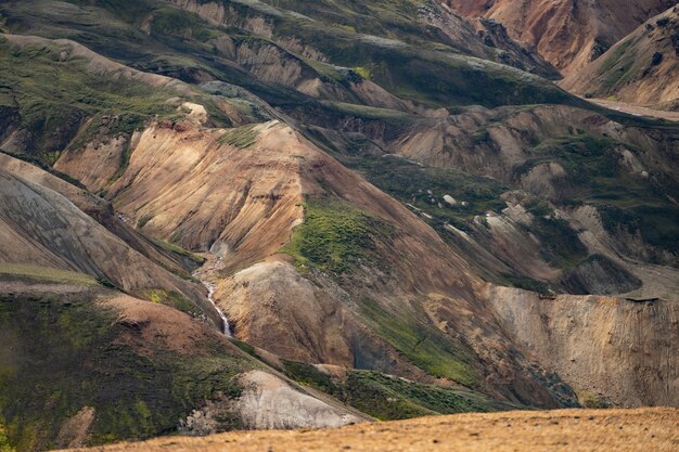 Landmannalaugar Montanhas coloridas na trilha de caminhada Laugavegur. Islândia.