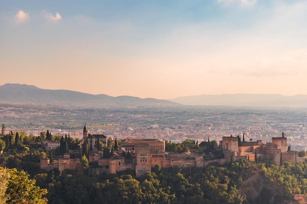 Landschaft der Alhambra in Granada