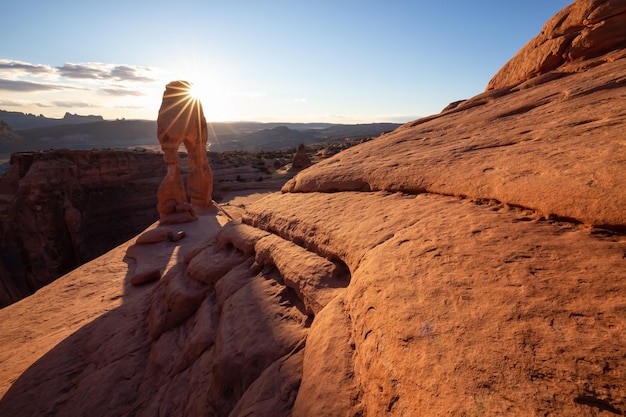 Landschaft der einzigartigen Sandstein-Felsformation im Wüsten-amerikanischen Natur-Hintergrund