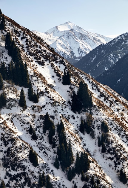 Landschaft der schneebedeckten Berge