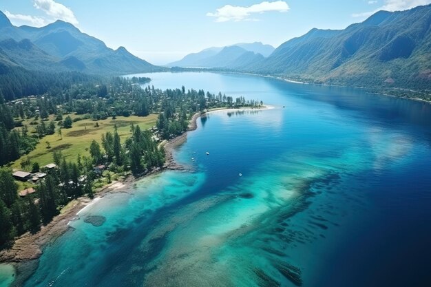 Foto landschaft der seychellen luftansicht mit drohnen generative ki kunst schöne sicht