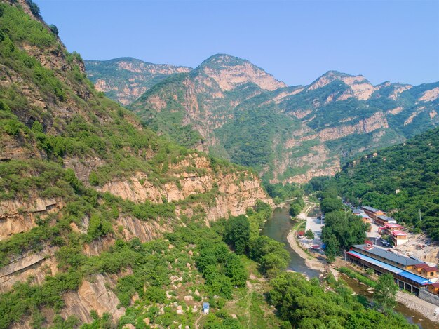 Foto landschaft des berges im naturschutzgebiet miyun beijing china