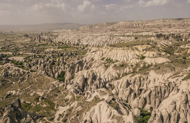 Landschaft des Nationalparks von Kappadokien. Luftaufnahme