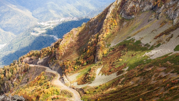 Landschaft eines BergesLandschaft einer Bergstraße, Krasnaya Polyana Berge