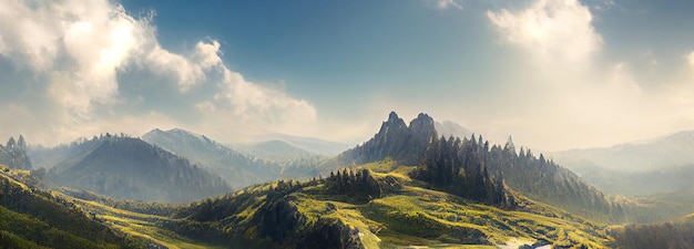 Landschaft im Fegeras-Gebirge in der Nähe von Bukarest Rumänien fotorealistisch
