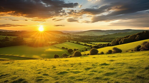 Landschaft im Freien mit Holzhügeln