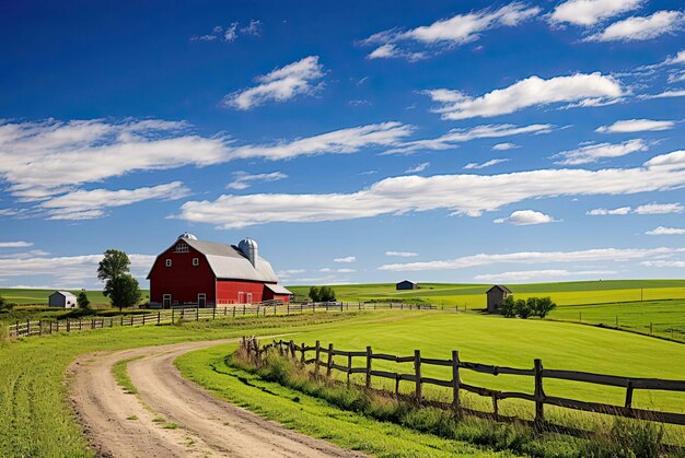 Landschaft mit Kirche Landschaft mit einer Kirche im Hintergrund