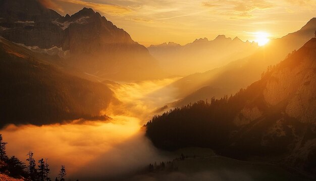 Landschaft Solarpunk-Ansicht von einem Berg aus FULL HD CRISP COLORS