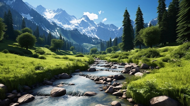 Landschaft Tal Berge hochauflösende fotografische kreative Bild