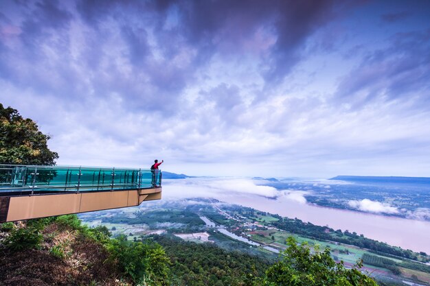 Landschaft vom Mekong in der Grenze von Thailand und von Laos.