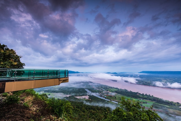 Landschaft vom Mekong in der Grenze von Thailand und von Laos.