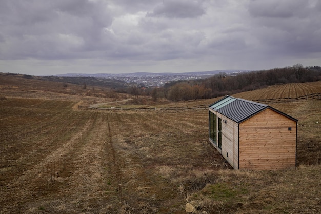 Landschaft, Weingutlandschaft in Rumänien zur Winterzeit, Iasi, Rumänien