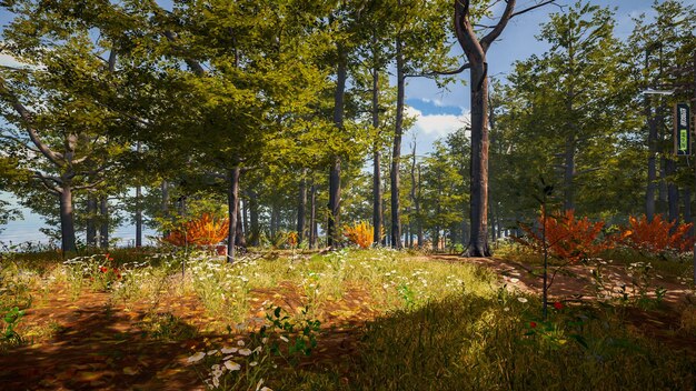 Foto landschaft zur veranschaulichung nachhaltiger entwicklungsziele und des ökosystemschutzes eine immersive natürliche umgebung 3d-rendering