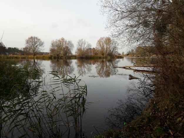 Landschaftliche Aussicht auf den See gegen den Himmel