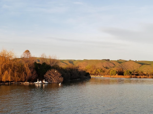 Foto landschaftliche aussicht auf den see gegen den himmel