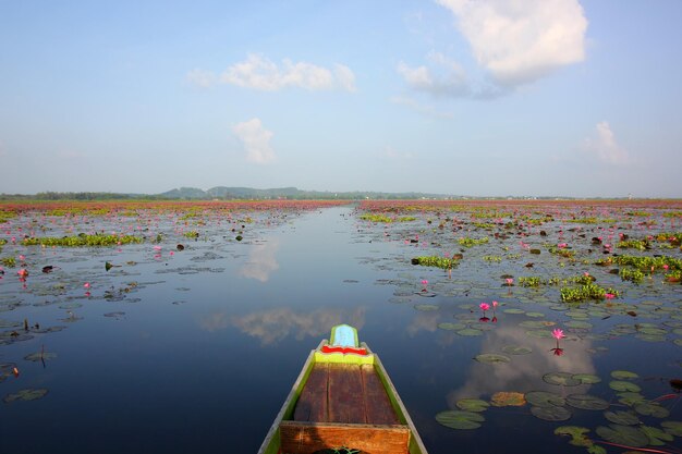 Foto landschaftliche aussicht auf den see gegen den himmel