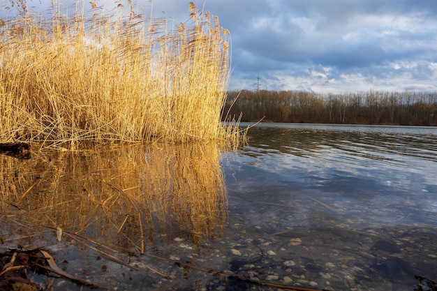 Foto landschaftliche aussicht auf den see gegen den himmel