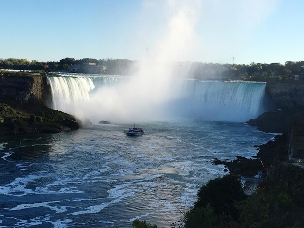 Landschaftliche Aussicht auf den Wasserfall gegen den Himmel