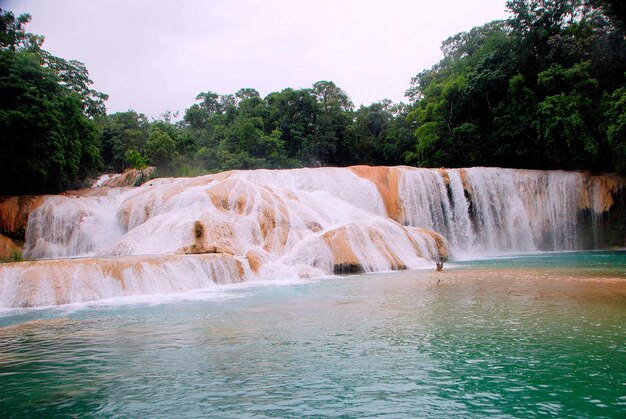 Landschaftliche Aussicht auf die agua azul