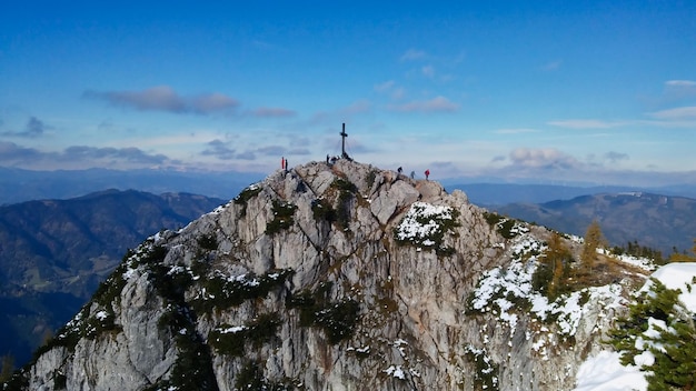 Foto landschaftliche aussicht auf die bergkette gegen den himmel