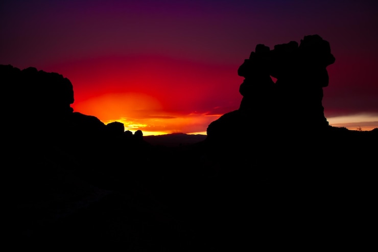 Foto landschaftliche aussicht auf silhouette-felsformationen im bryce canyon nationalpark