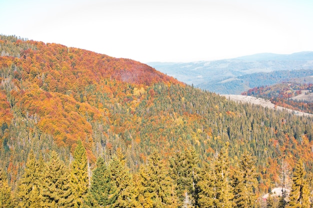 Landschaftsansicht der herbstkarpaten ukraine