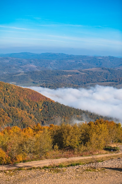 Landschaftsansicht der herbstlichen Karpaten