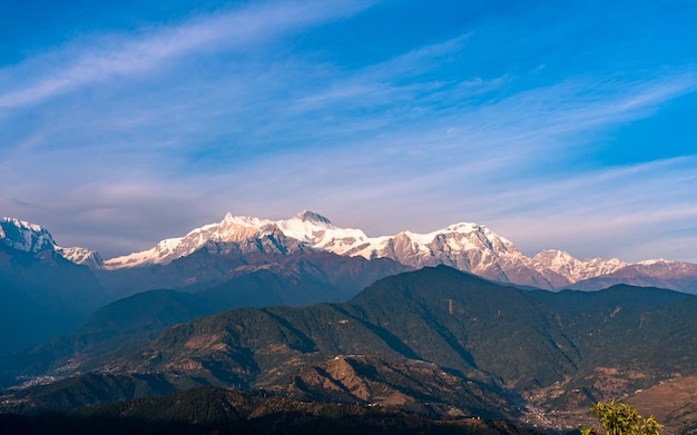 Landschaftsansicht des Annapurna-Gebirges in Nepal