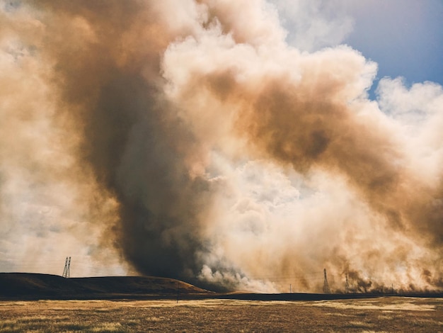 Landschaftsansicht des Feldes gegen den Himmel