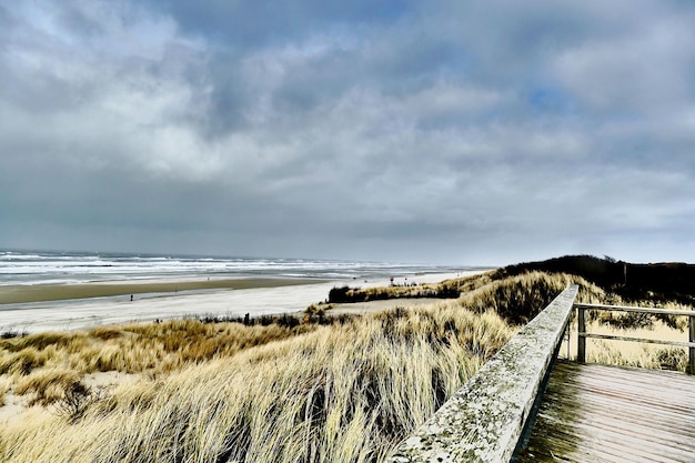 Foto landschaftsansicht des strandes gegen den himmel