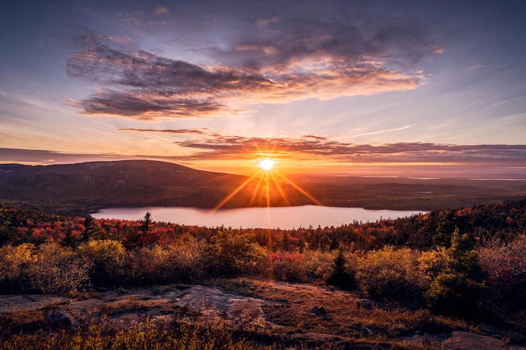 Foto landschaftsansicht gegen den himmel bei sonnenuntergang