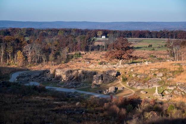 Landschaftsansicht vor klarem Himmel