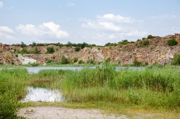 Landschaftsflusslandschaft im Sommer