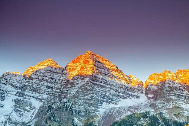 Landschaftsfoto der Maroon-Glocke in Aspen, Colorado, Herbstzeit, USA