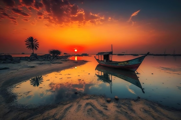 Landschaftsfotografie eines atemberaubenden Sonnenuntergangs am Seaview Beach in Karachi Pakistan Perfekte Aufnahme eines maritimen Sonnenuntergangs