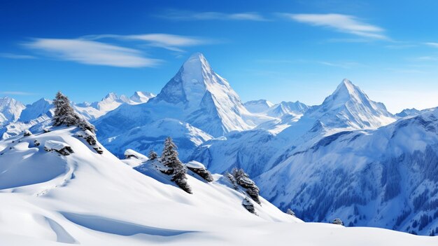 Landschaftsfotografie eines ruhigen Berggebirges mit Schnee