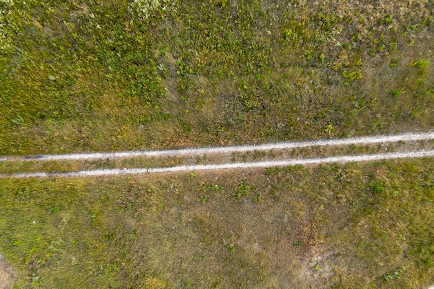 Landstraßenansicht von oben Luftbild