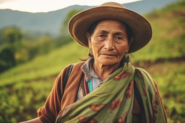 Landwirt auf einer Arabica-Kaffeeplantage AI Generative