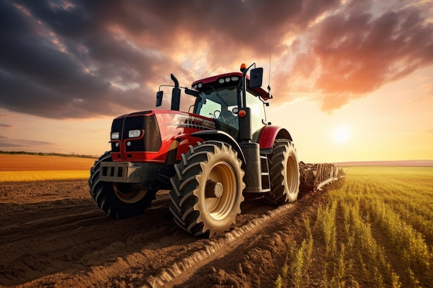 Landwirt mit Traktor bereitet das Land für die Aussaat von landwirtschaftlichen Arbeiten vor