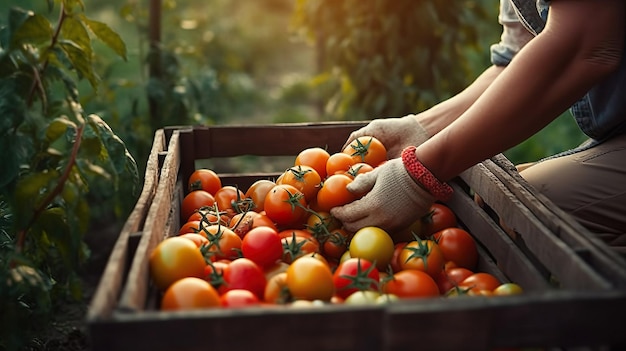 Landwirte ernten Obst generativ