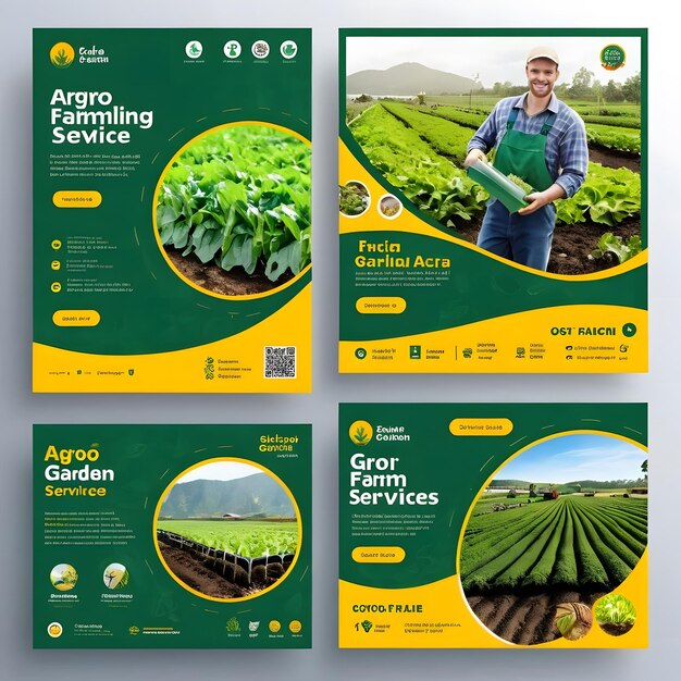 Landwirtschaft Garten Agrarbauernhof und landwirtschaftliche Dienstleistungen Social Media Post Banner Vorlage