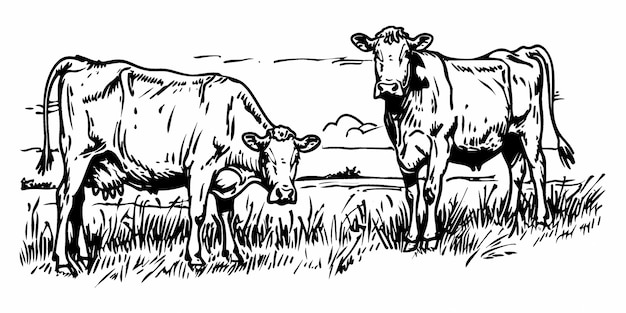 Landwirtschaftliche Tiere Kuh auf einer grünen Weide Landwirtschaft ländliche Idyll und Natur