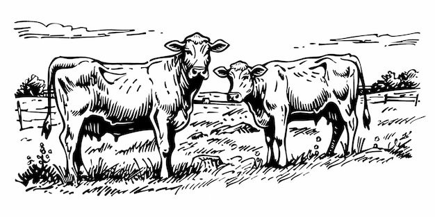 Landwirtschaftliche Tiere Kuh auf einer grünen Weide Landwirtschaft ländliche Idyll und Natur