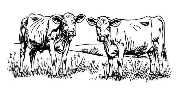Landwirtschaftliche Tiere Kuh auf einer grünen Weide Landwirtschaft ländliche Idyll und Natur