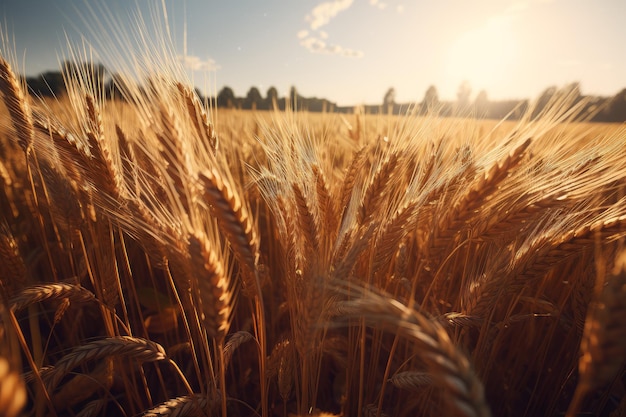 Landwirtschaftliche Weizenlandschaft Goldnahrung Erzeugung von Ai