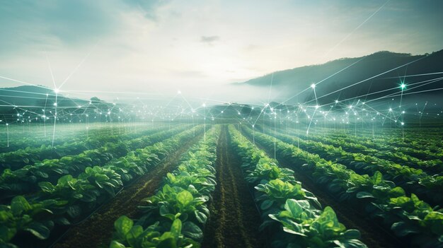 Landwirtschaftliches Feld Intelligentes Landwirtschaftskonzept