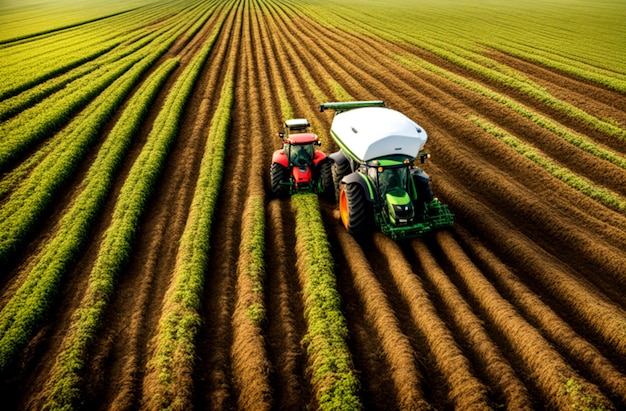 landwirtschaftliches Feld mit Traktor