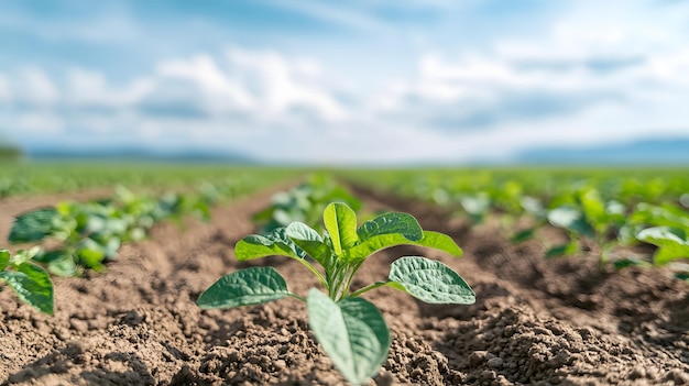 landwirtschaftliches Feld von vorne gesehen